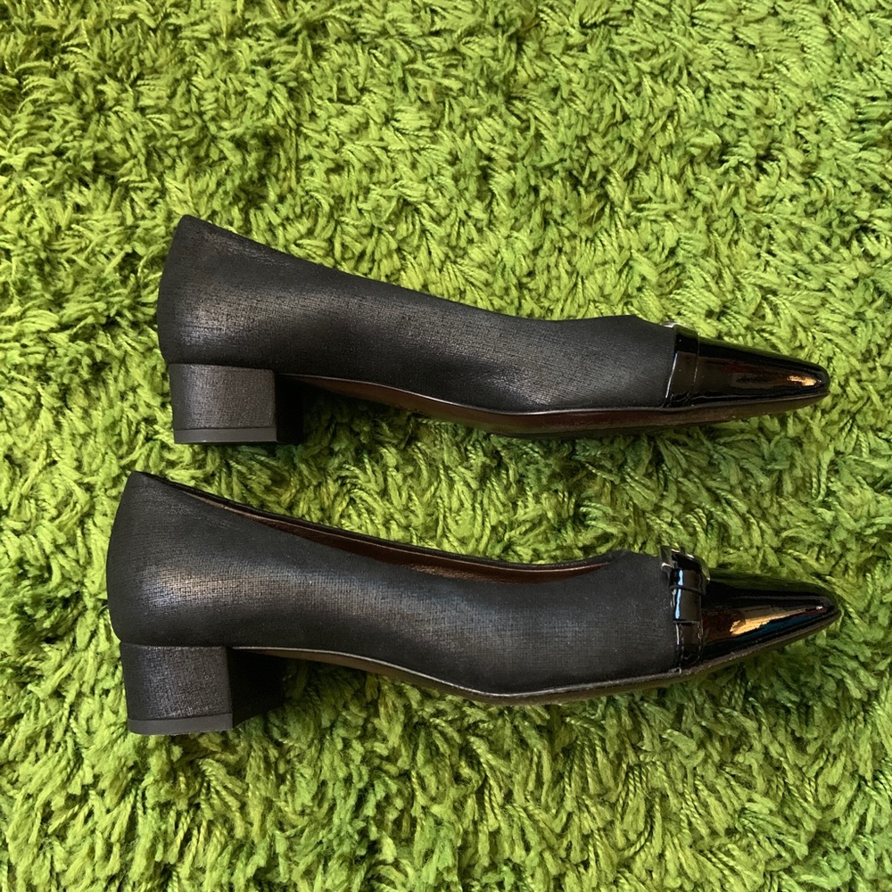 AGL Belted Block Heel Leather Pump Size 6 - Picture 4 of 8